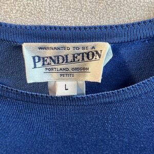 Pendleton Shirt Womens L Petites Silk Nylon Crewneck Short Sleeve Top Vintage
